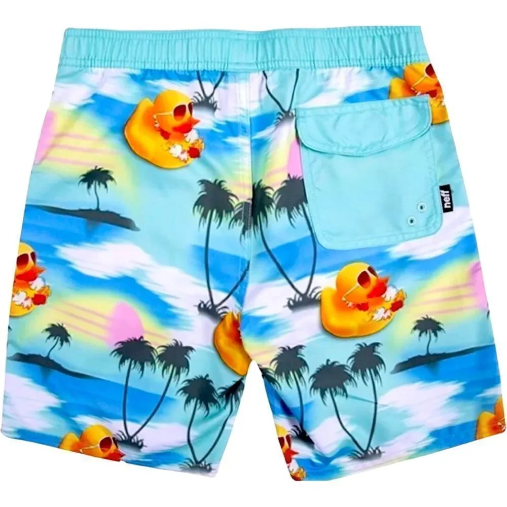 Neff Tropical Rubber Ducky Hot Tub Swim Trunks Size Large NWT